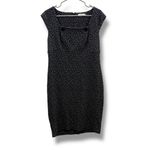 Calvin Klein Dress Women’s Size 10 Gray Cap Sleeve Fitted Knee Length Printed Photo 1