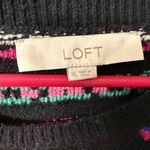 Loft Black Fair Isle Puff Sleeve Sweater
Size XL Skiing Winter Cozy Preppy Photo 2