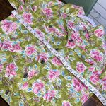 Vintage floral cropped jean jacket • Lime Green and hot pink • denim jacket rose Photo 5