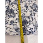 AQUA  White Blue Print Tiered‎ Mini Dress Ruffle Mock Neck Short Sleeve Photo 7