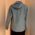 Reebok Blue Softshell Windbreaker 1/4 Zip Hoodie Jacket White Side Panels Sz M Photo 5