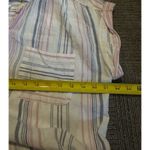 Vince Camuto Linen Shirt ButtonUp White/Blue/Pink Stripe Short Sleeve Size Large Photo 5