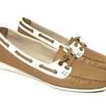 Stuart Weitzman Catamaran Boat Shoes Loafer Square Toe Lace Up Light Brown 7 Photo 0