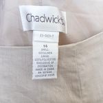 Chadwick's Womens Linen Midi Skirt Size 14 Beige Lace Trim Cottage Boho Classic Romantic Photo 3