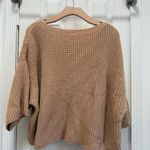 Free People  Sweater Ryanne Cropped Sweater Large Beige Tan Photo 4