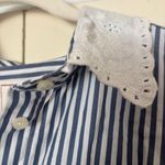 GAP X Doen Organic Cotton Eyelet Big Shirt Oversized Striped | Size XL White Photo 5