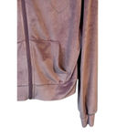 Refuge Hoodie Jacket Womens S Purple Velour Velvet Full Zip Rinestone REBEL NWT Photo 4