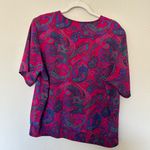 Alfred Dunner Blouse Retro Women's Size 16 Career Preppy Paisley Going Out Artsy Photo 5