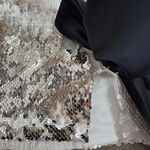 COQUETTE Y2K Mermaid Sequins Body Con Mini Dress Faux Fur Off Shoulder Women’s M Gold Size M Photo 11