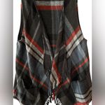 Westbound  Plaid Fringe Open Front Vest Photo 4