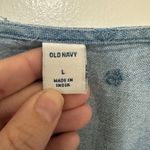 Old Navy  | Blue Denim Chambray Embroidered Cutwork Eyelet Peasant Mini Dress, L Photo 6