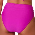 Bar III Women's Neon Orchid Summer Solid High-Rise High-Leg Bikini Bottoms Photo 1