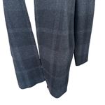 Eileen Fisher Plaid Merino Wool Open Front Long Jacket Cardigan Grey Black Small Photo 4