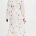 Something Navy Embroidered Tiered Long Sleeve Maxi Dress In Rainbow Size S NEW Photo 3