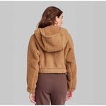 Wild Fable Women's Med/Lrg Faux Shearling Dolman Sleeve Full Zip Hooded Jacket Photo 2