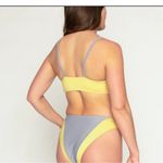 NEW Free People Seea Vega Lotus Gray and Yellow Bikini Top, NWT, Small, MSRP $75 Photo 2