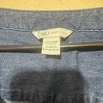 Cato  Chambray Dress Sz 22/24W Dark wash blue Denim Shift Lace up neckline Photo 3