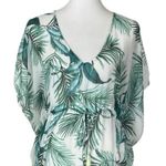 Kona Sol  Beach Coverup Midi Dolman Sleeves Green Palm Leaf Women’s Size Small Photo 4