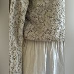 Amanti Delicate Light Blue Boxy Lace Silk Dress Floral Oversize Relaxed Fit SZ S Photo 2
