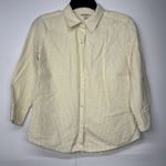 L.L.Bean  Women’s Shirt Size Small Yellow Button Front Seersucker Cotton Top Photo 0