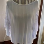 Chelsea &Theodore White Short sleeve Top with. Sleeves Size M Photo 0