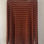 Maurice's long sleeve loose brown & black striped scoopneck women’s shirt L Photo 3