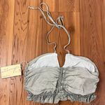 Vintage Havana  Ruffle Ruched Pull On Halter Tie Bra Top Sage Green Small New Photo 1