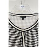 Talbots Black/White Cotton Blend Houndstooth Button-Up Cardigan Sweater - Size L Photo 3