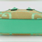 Gucci Monogram Jumbo GG Supreme Dollar Logo Pepper Mint Calfskin Mini Tote Bag Photo 11