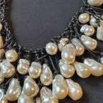 ZARA Statement Adjustable Choker with Pearl Drops & Braided Leather Tie Photo 2