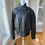 Vintage 80s Bermans Black Leather Bomber Jacket Thinsulate Lined Sz Medium Tall Photo 10