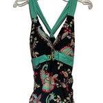 Alex Marie Swimsuit Top Black Colorful Floral Paisley Pattern Size M Photo 0