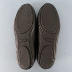 Tory Burch  Minnie Black Leather Gold Logo Elastic Heel Ballet Flats Photo 6