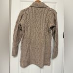 Aran Woollen Mills 100% Merino Wool Cable Knit Cardigan Made in Ireland Size L Tan Size L Photo 1
