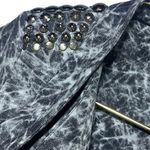 Akira Bad B Vibes Acid Wash Look Tie Back Studded Blazer Small Photo 4