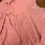 Free People  Coral Peach Oversized Asymmetrical Hem Tunic Sweater Size Medium Photo 11