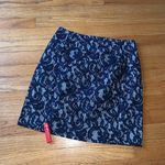 NWT Navy lace gingham Carven skirt size 38 (US 6) Blue Photo 1