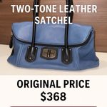 B. Makowsky Stylish Blue Handbag with Black Accents Photo 5