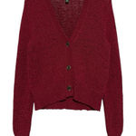 Lauren Ralph Lauren Women’s M Burgundy Wine Cotton Loose Knit Sweater Cardigan Red Size M Photo 0