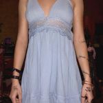 Open Back Laced Mini Dress Blue Photo 0