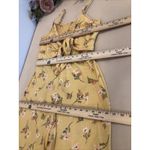 No Boundaries Women’s Jumpsuit Large Floral Smocked Bodice Adjustable Straps Yellow Photo 7