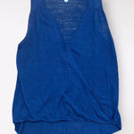 margaret o'leary Margaret O’Leary Linen Blend Crossover Tank Womens Size Medium Navy Photo 0
