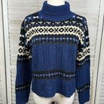 Sweater Project  Vintage 90's Fair Isle Turtleneck Sweater Blue/Multi-Medium Photo 0