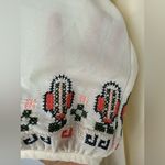 Neiman Marcus  Cream Dress with Red and Black Embroidery Photo 3