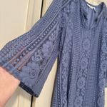 Isaac Mizrahi Live Eyelet Lace Shift Dress Size L Periwinkle Blue Crochet Photo 7
