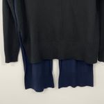 BCBGMAXAZRIA NWT Merino Wool Black Blue High-Low Split Back Sweater Size XS Photo 6