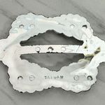 Vintage Metallic Silver Scarf Slide Shirt Tie Bar Belt Buckle Photo 1