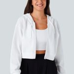 Halara White Cropped Hoodie Photo 0