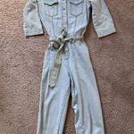 Jennifer Lopez  Belted Denim Jumper Jumpsuit Light Blue, size XS Photo 6