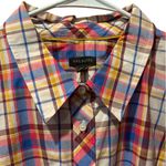 Talbots  Top Women XL Button Up Red Blue Brown Plaid Cotton Preppy Classic Spring Photo 2